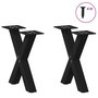 Voir la diapositive 3 : VIDAXL Pieds de table basse forme de X 2 pcs noir 37x(30-31) cm acier