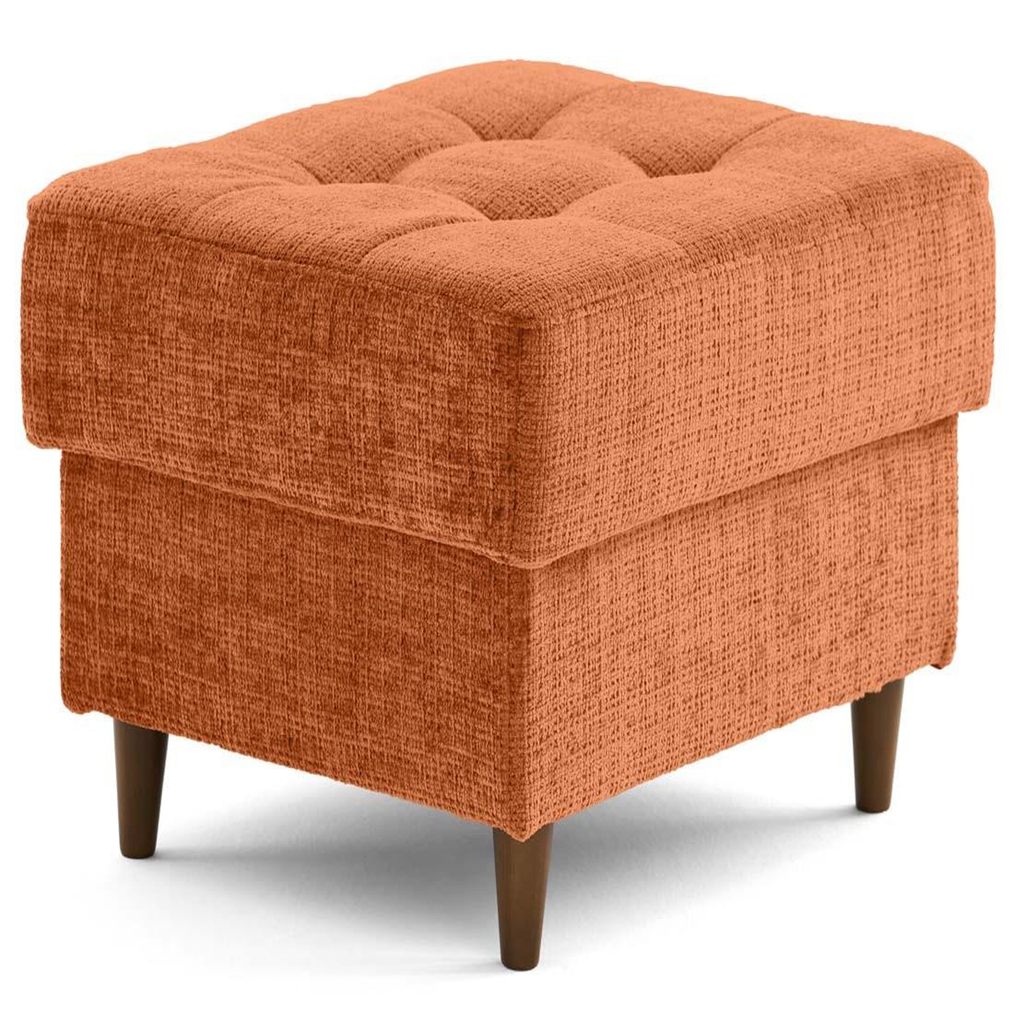 Voir la diapositive 3 : BEST MOBILIER Anna - pouf en velours texturé - pieds en bois