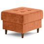 Voir la diapositive 3 : LISA DESIGN Anna - pouf en velours texturé - pieds en bois