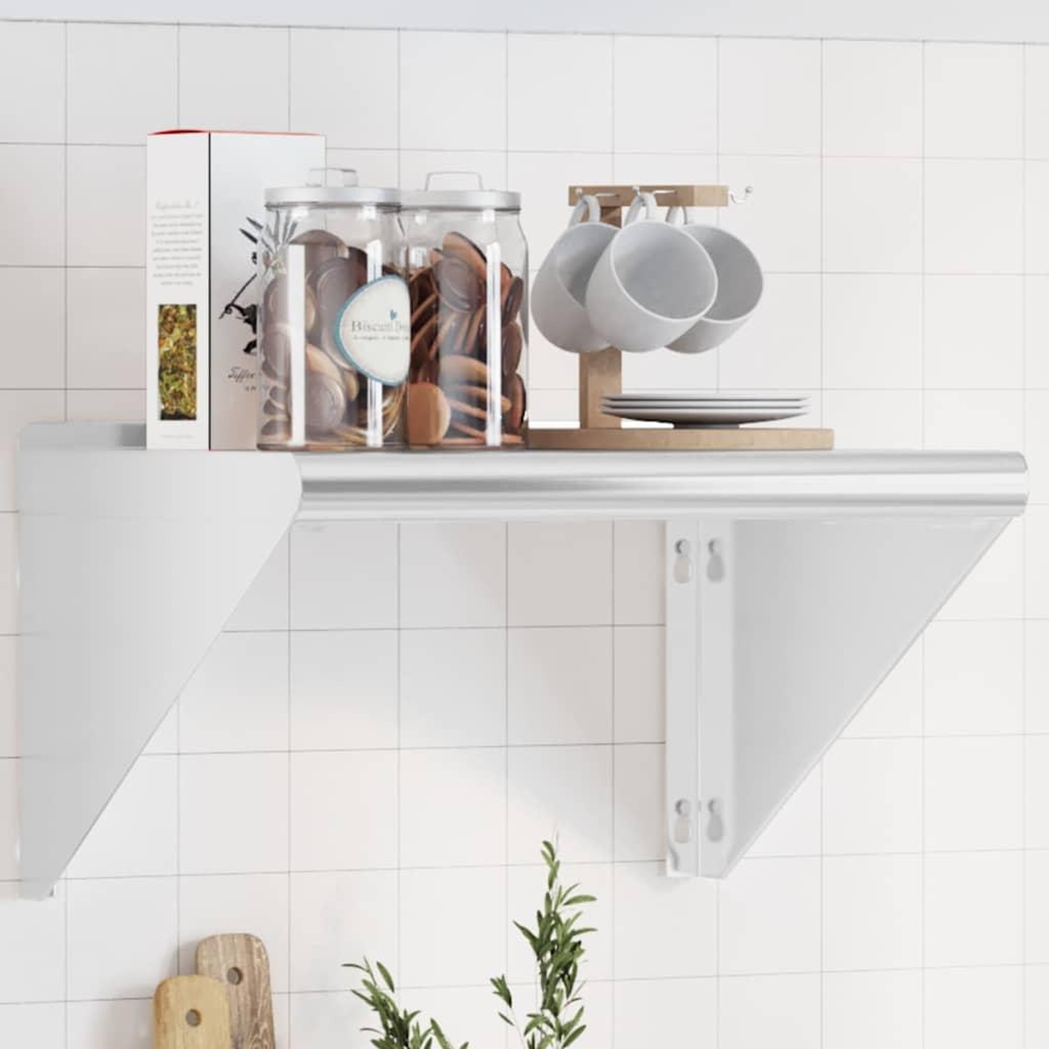 VIDAXL Etagere murale 50x45x31 cm argente acier inoxydable