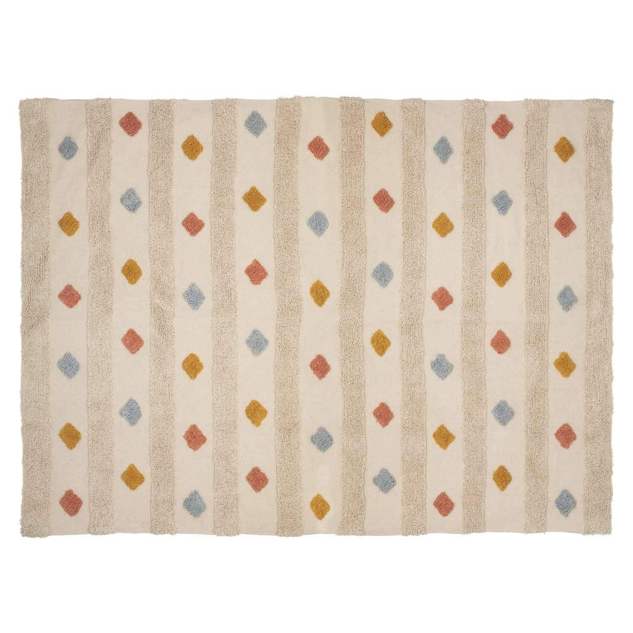 Voir la diapositive 1 : Atmosphera Kids Tapis enfant rectangle à pompons multicolores - 120 x 170 cm