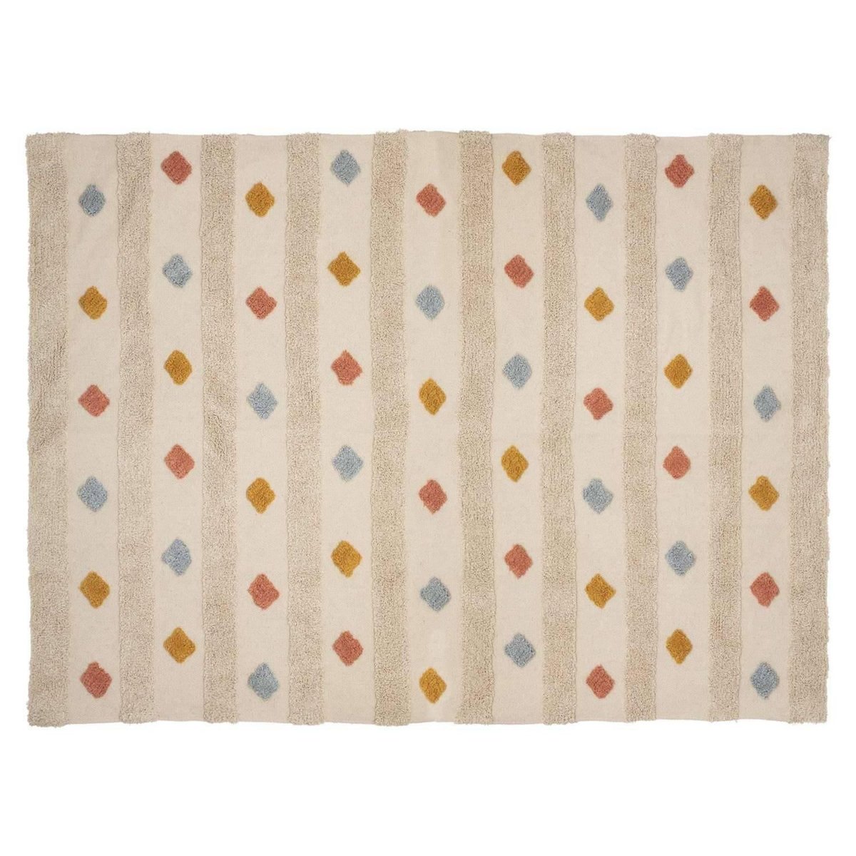 Atmosphera Kids Tapis enfant rectangle à pompons multicolores - 120 x 170 cm