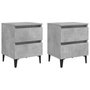 Voir la diapositive 2 : VIDAXL Tables de chevet 2 pcs gris beton 40x35x50 cm bois d'ingenierie