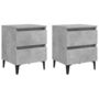 Voir la diapositive 2 : VIDAXL Tables de chevet 2 pcs gris beton 40x35x50 cm bois d'ingenierie