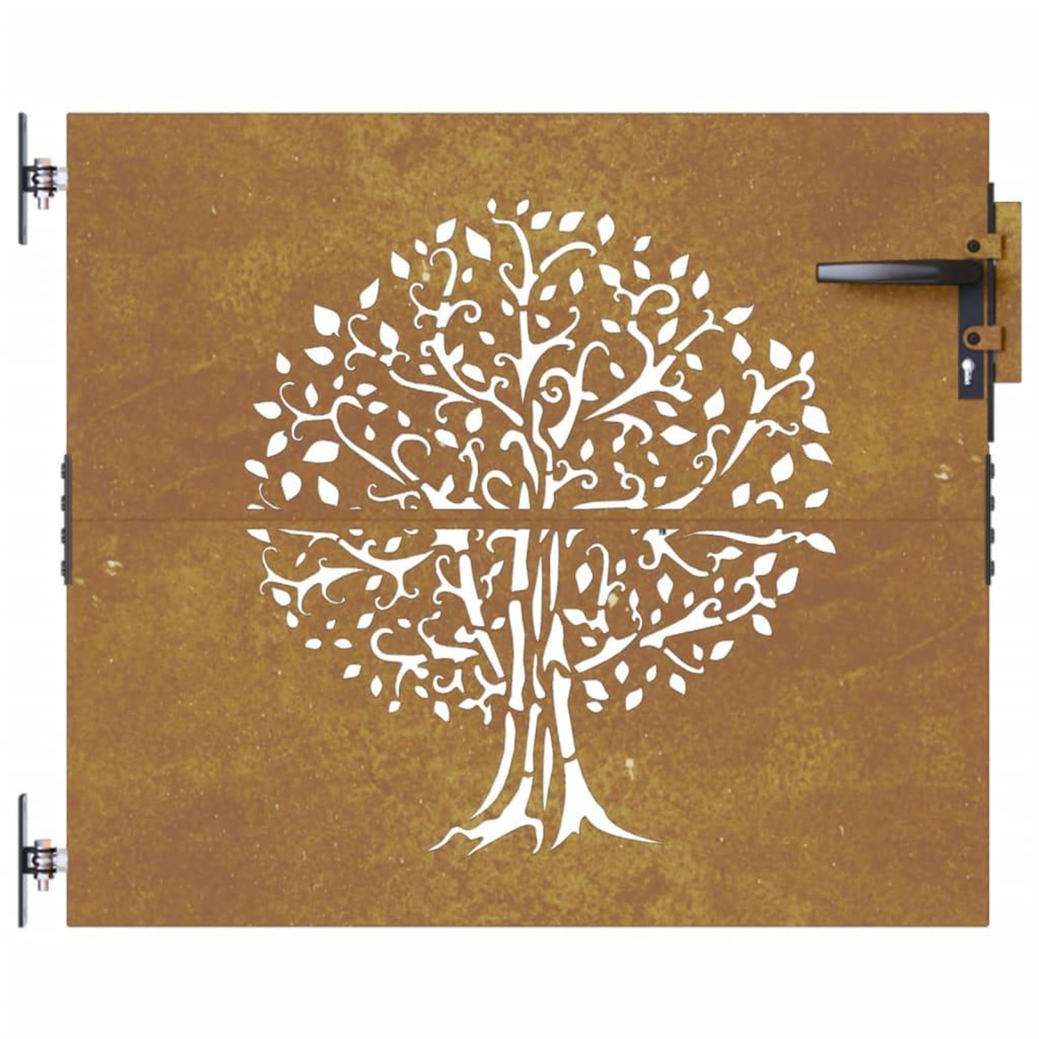 Voir la diapositive 4 : VIDAXL Portail de jardin 85x100 cm acier corten conception de l'arbre