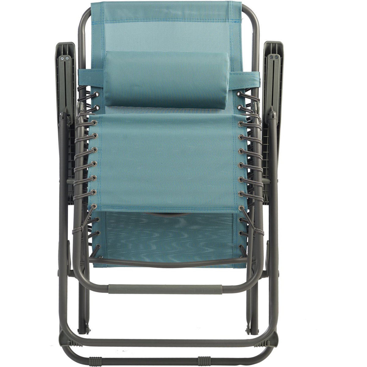 GARDENSTAR Fauteuil de jardin multipostions relax - Acier/textilène - Bleu