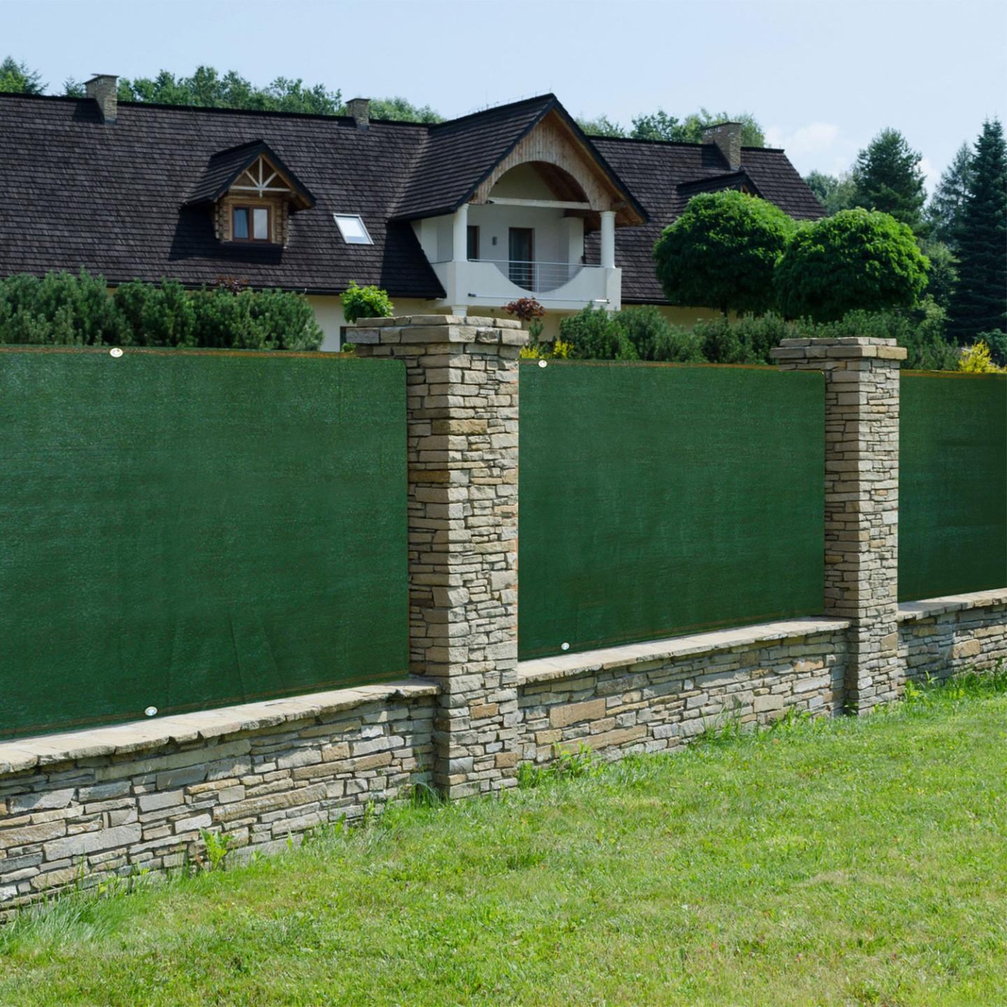Voir la diapositive 3 : ID MARKET Brise vue renforcé 1,2 x 10 m vert 90 gr/m² classique