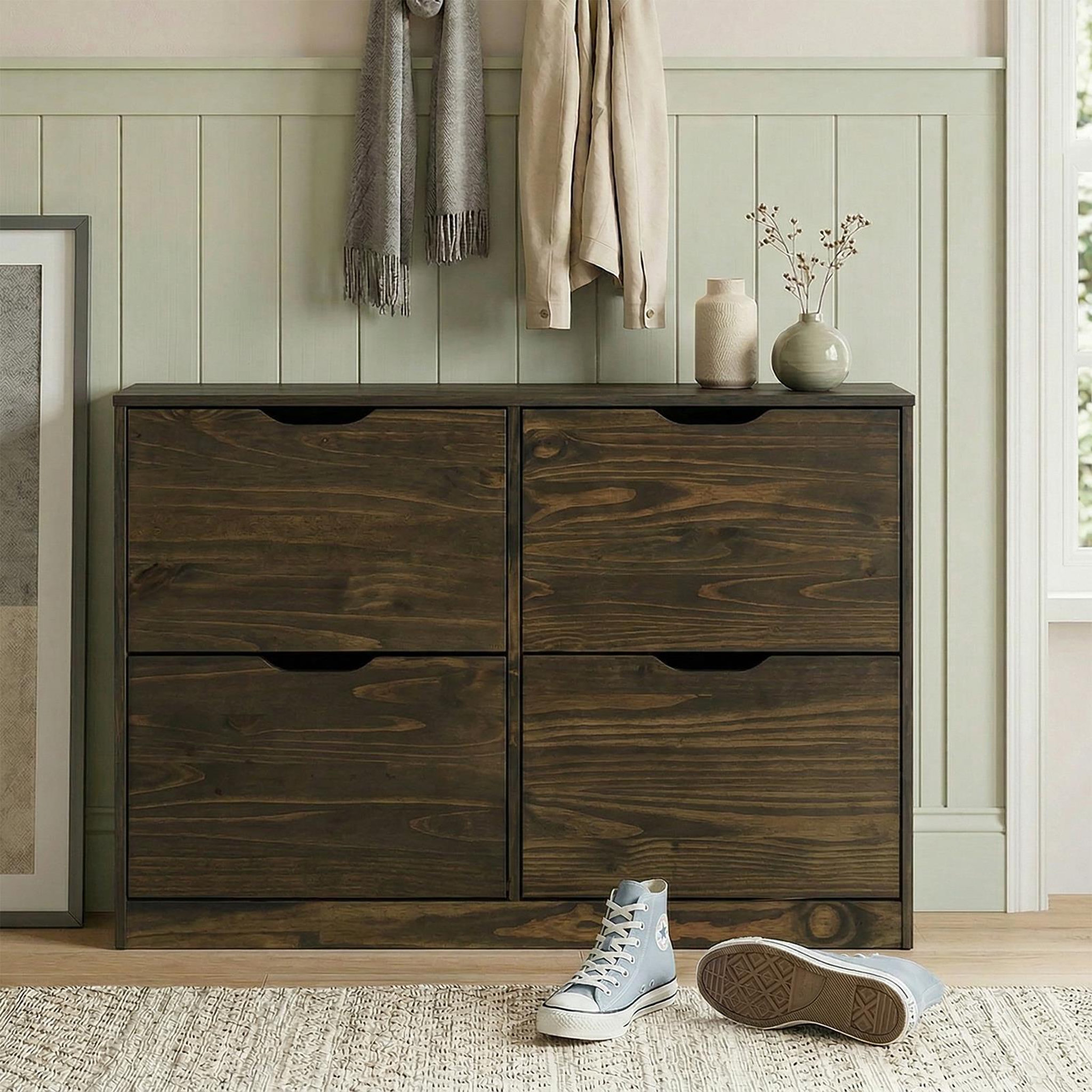 Voir la diapositive 2 : IDIMEX Meuble à chaussures en pin BASIL