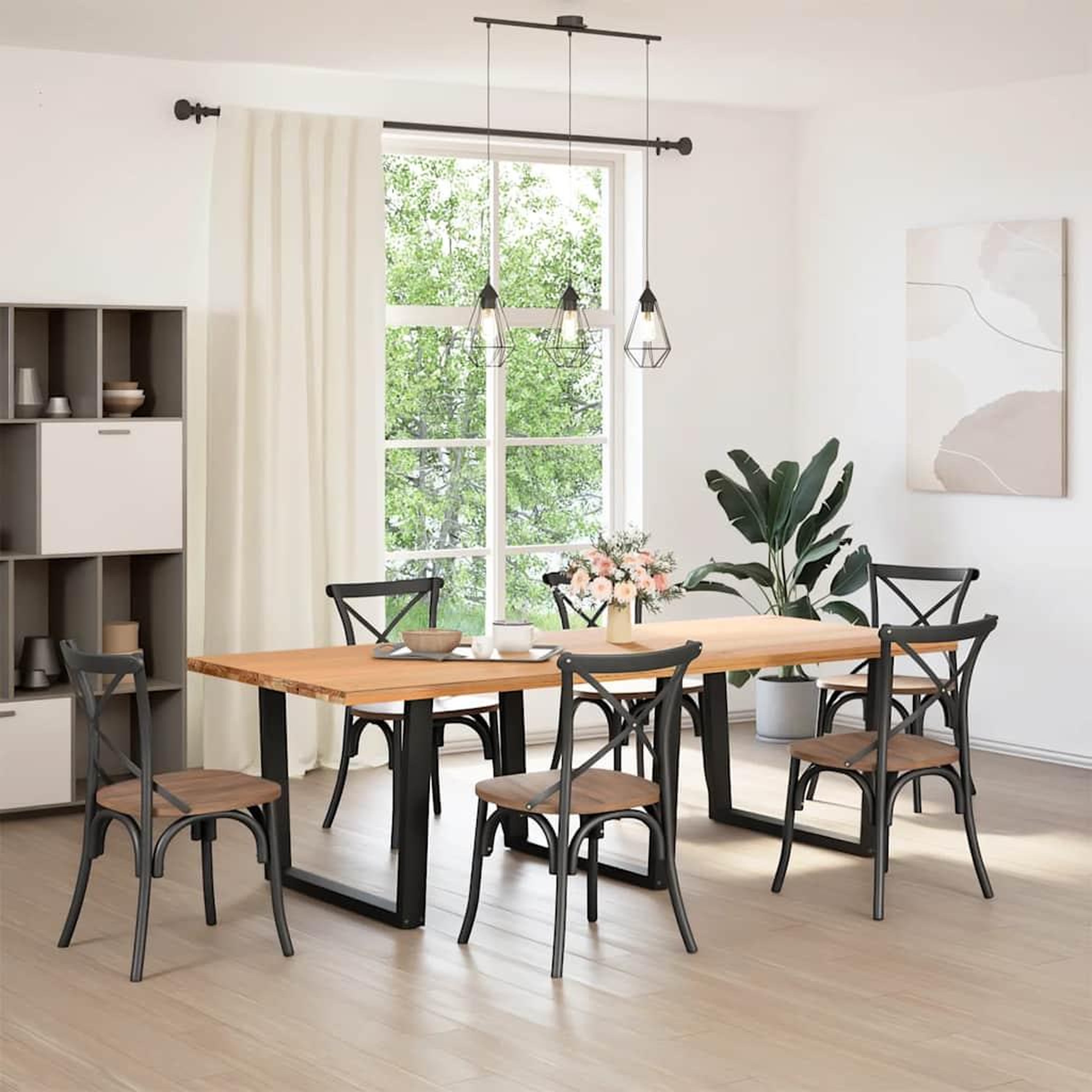 Voir la diapositive 2 : VIDAXL Pieds de table a manger forme de V 3 pcs noir 100x(72-73,3) cm
