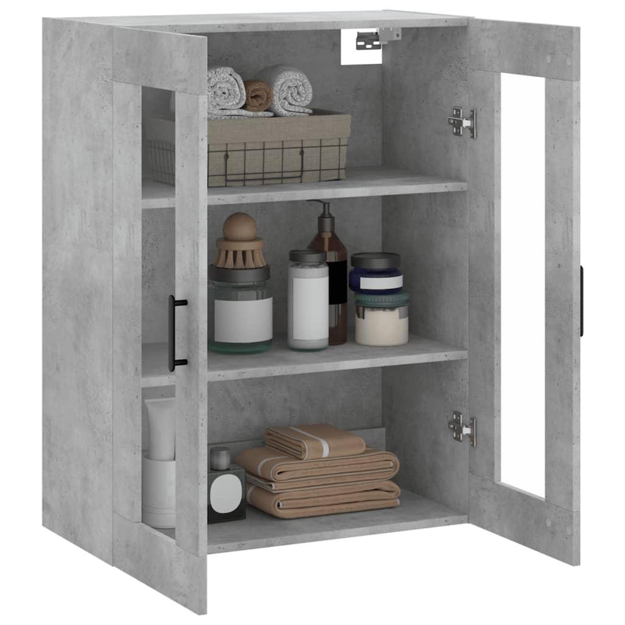 Voir la diapositive 5 : VIDAXL Armoire murale gris beton 69,5x34x90 cm