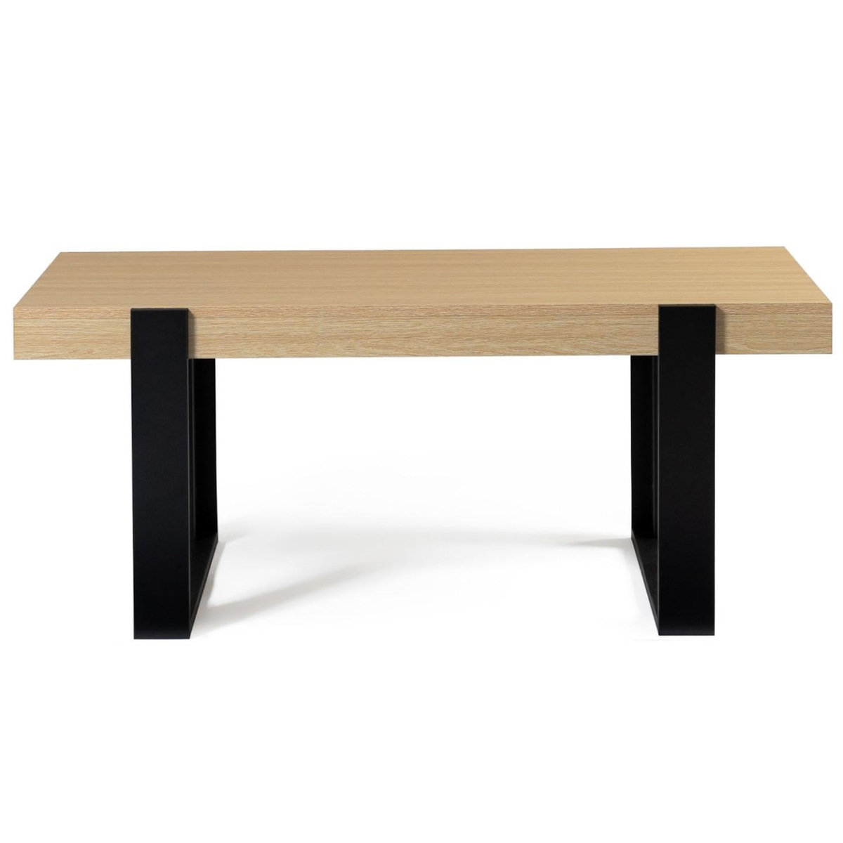 ID MARKET Table basse rectangulaire PHOENIX bois et noir