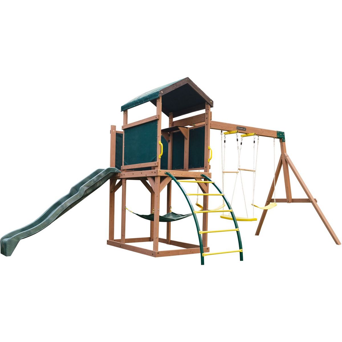 Kidkraft Aire de jeux avec toboggan - bois - H2,55m - HIDEAWAY HAVEN 