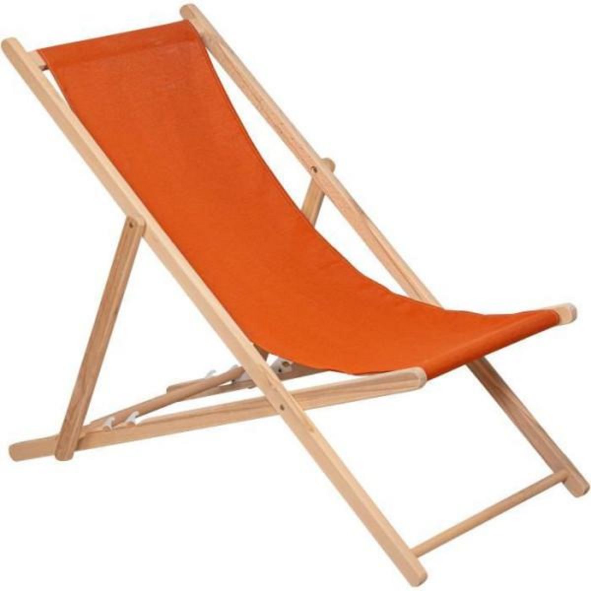 Jardin prive Transat JARDIN PRIVE - Chilienne en bois coloris paprika - Tissu traité déperlant