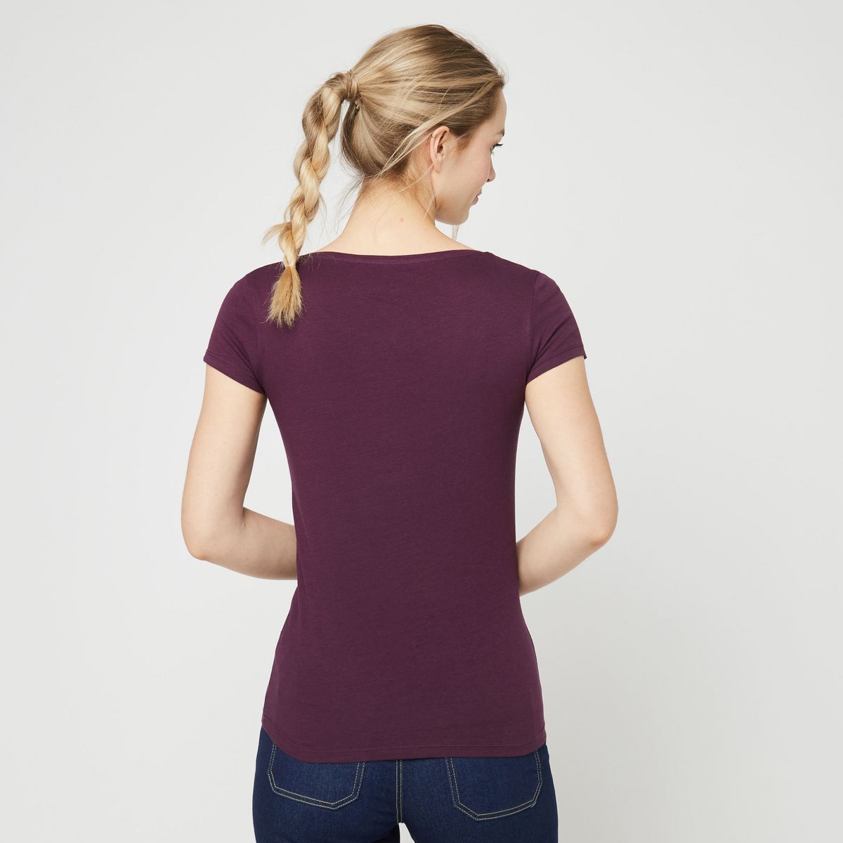 INEXTENSO T-shirt manche courte violet uni femme