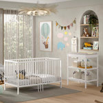 Paris Prix Pack - Lit Bébé & Table à Langer  Dino  70x140cm Blanc