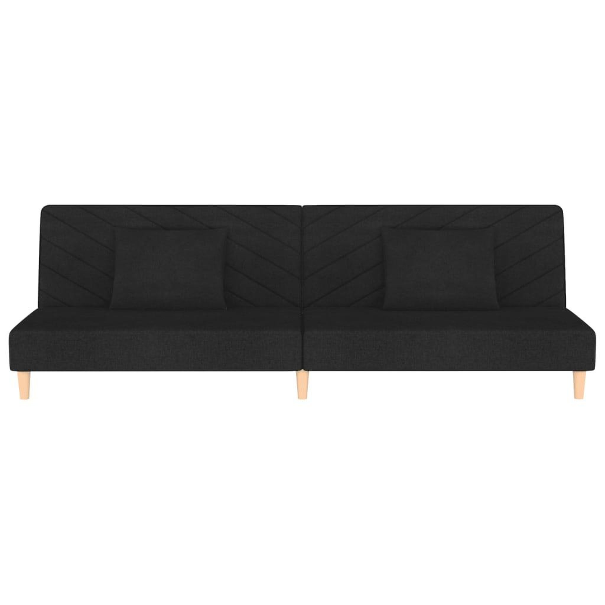 Voir la diapositive 4 : VIDAXL Canape-lit a 2 places avec deux oreillers noir tissu