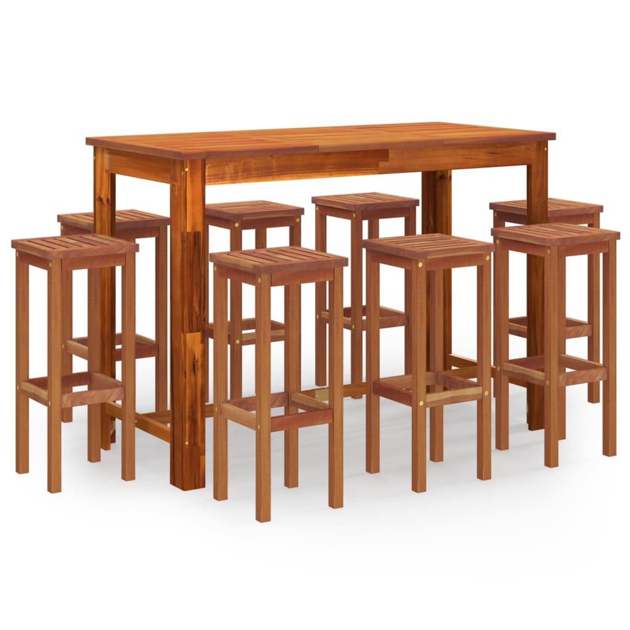 Voir la diapositive 2 : VIDAXL Ensemble de bar de jardin 9 pcs Bois d'acacia solide