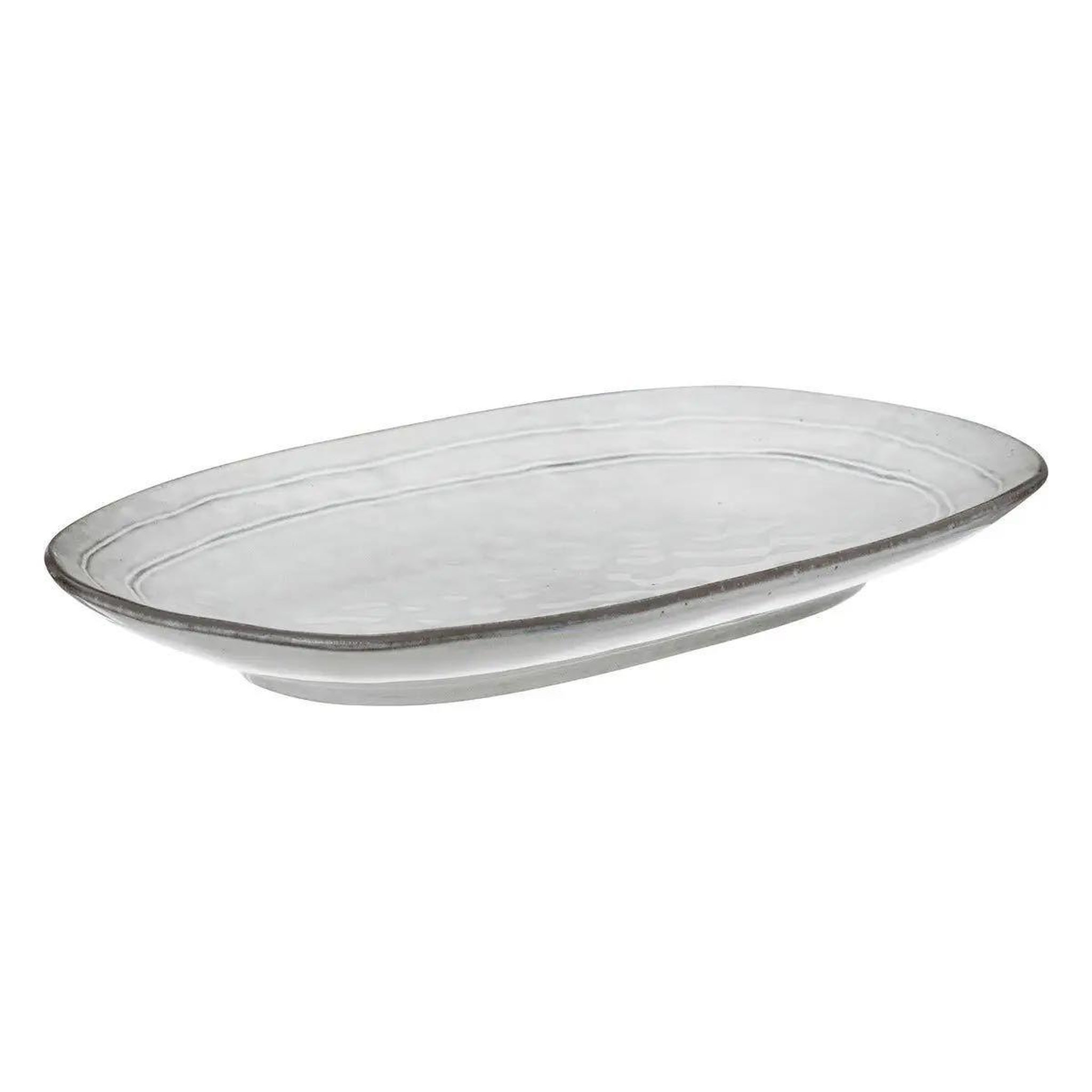 SECRET DE GOURMET Plat de présentation déco  flower  37cm gris