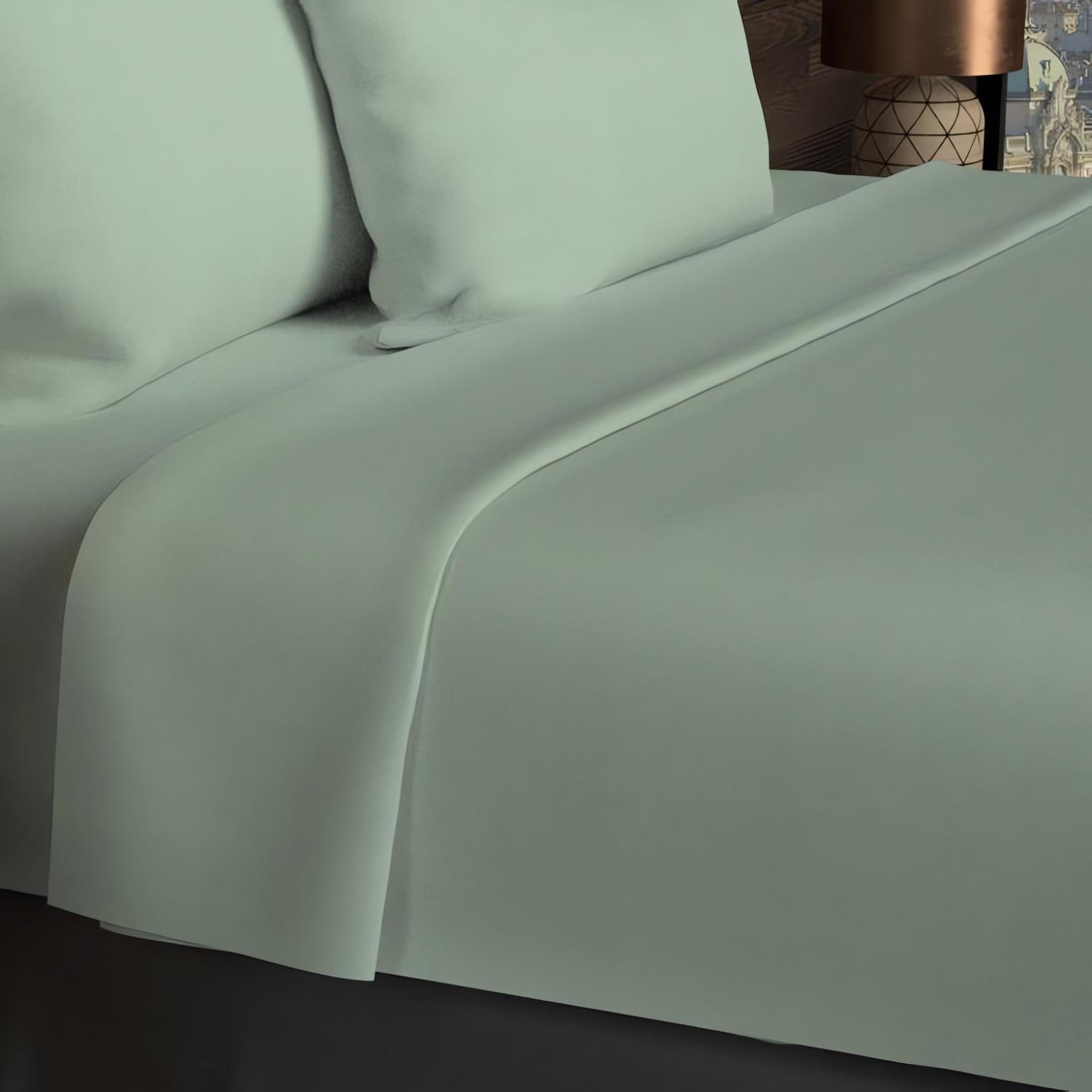 Voir la diapositive 1 : SOLEIL D'OCRE Drap plat en coton 57 fils uni, par soleil d'ocre
