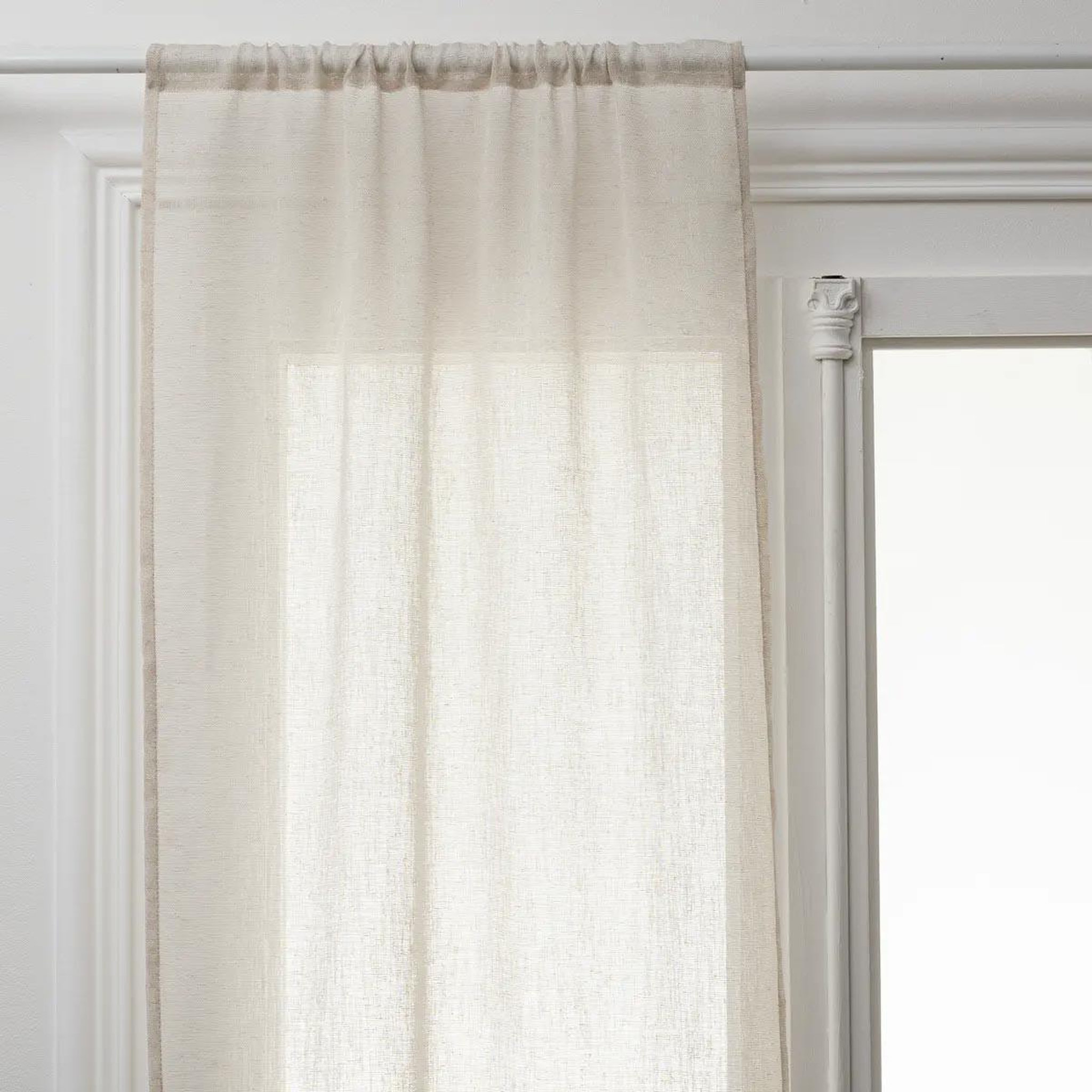 Voir la diapositive 2 : ATMOSPHERA Lot de 2 rideaux voilage  fred  60x120cm lin