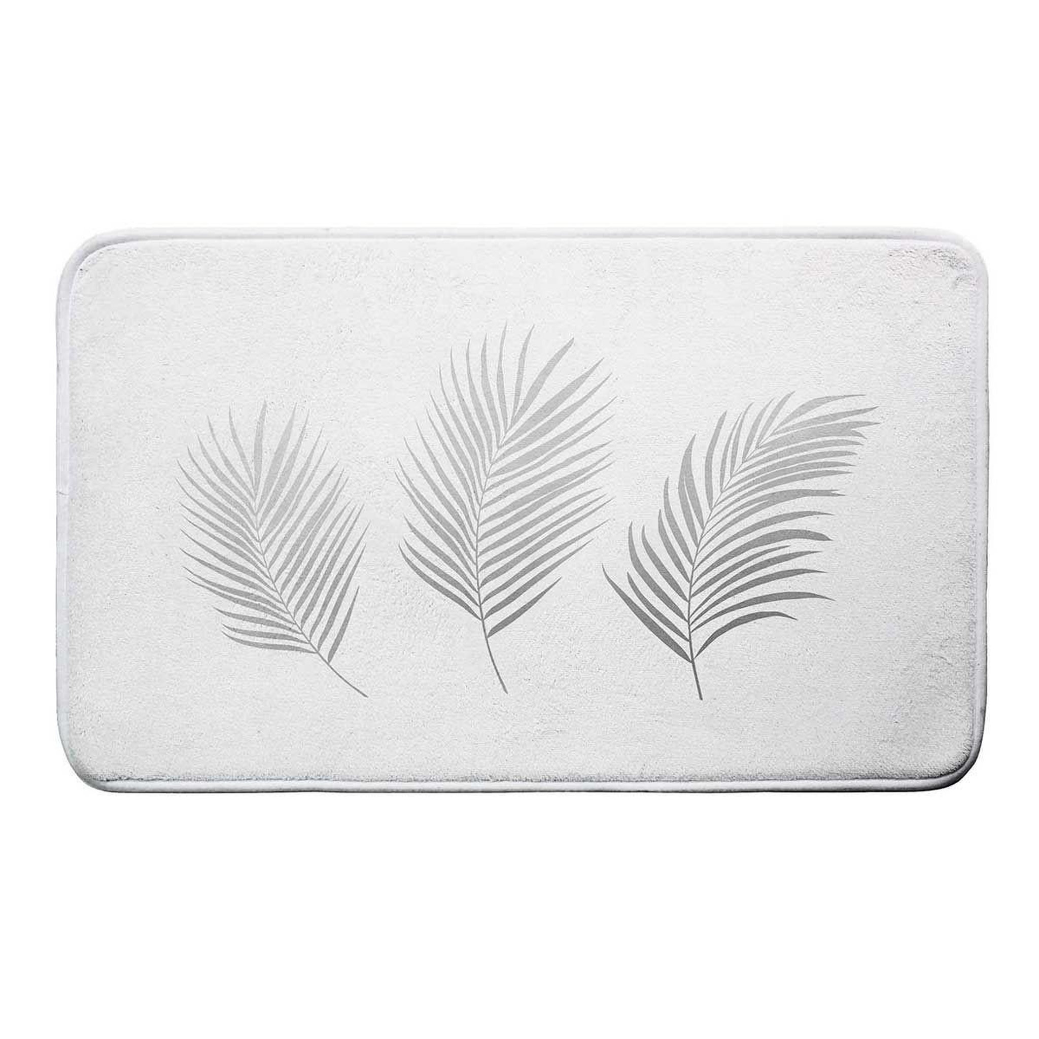 Douceur d'Intérieur Tapis de bain imprimé  orbella  45x75cm blanc & argent