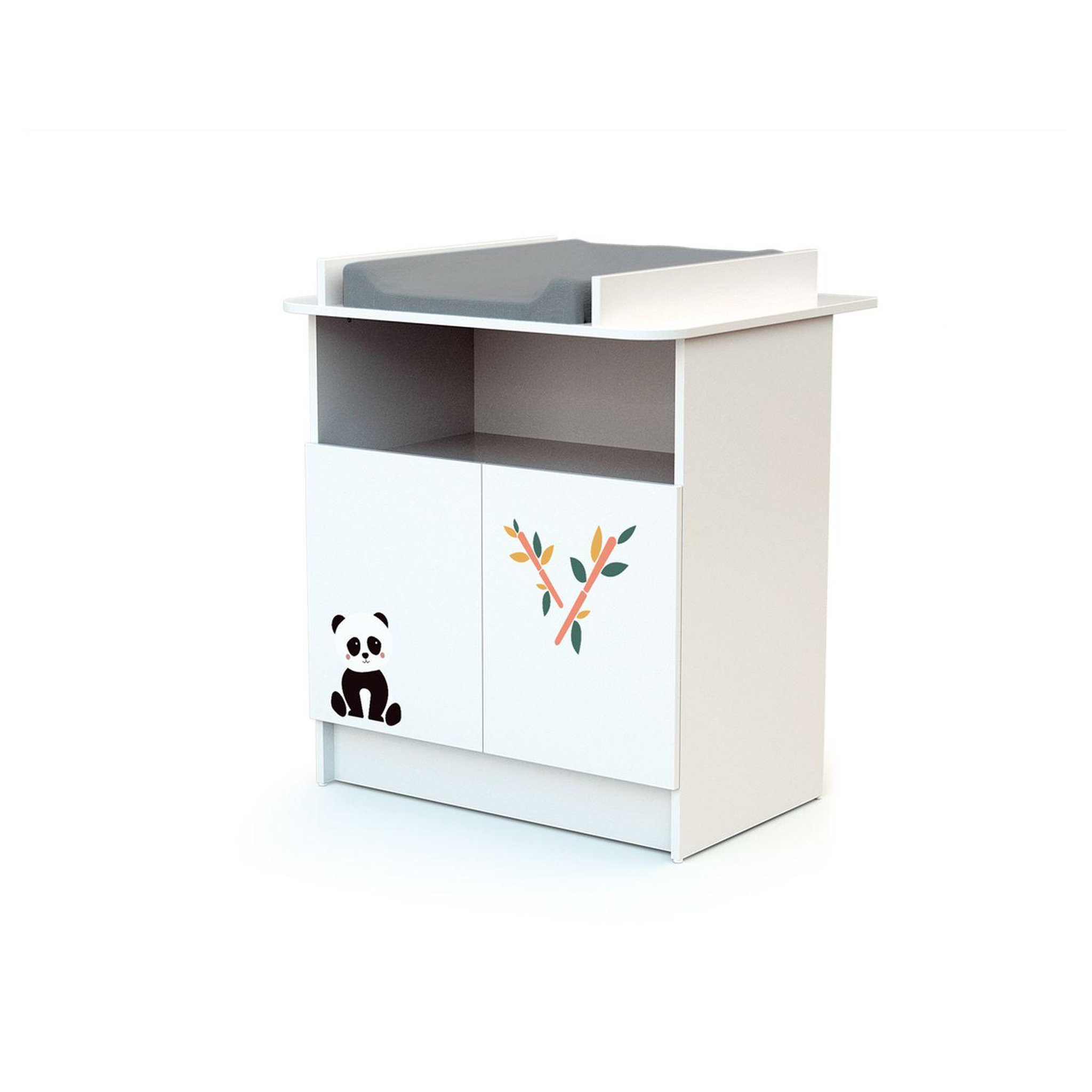 Commode à langer 2 Portes Panda Blanc