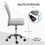 Voir la diapositive 5 : VINSETTO Vinsetto Chaise de bureau ergonomique hauteur réglable piètement chromé pivotant 360° revêtement maille gris