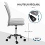 Voir la diapositive 5 : VINSETTO Vinsetto Chaise de bureau ergonomique hauteur réglable piètement chromé pivotant 360° revêtement maille gris