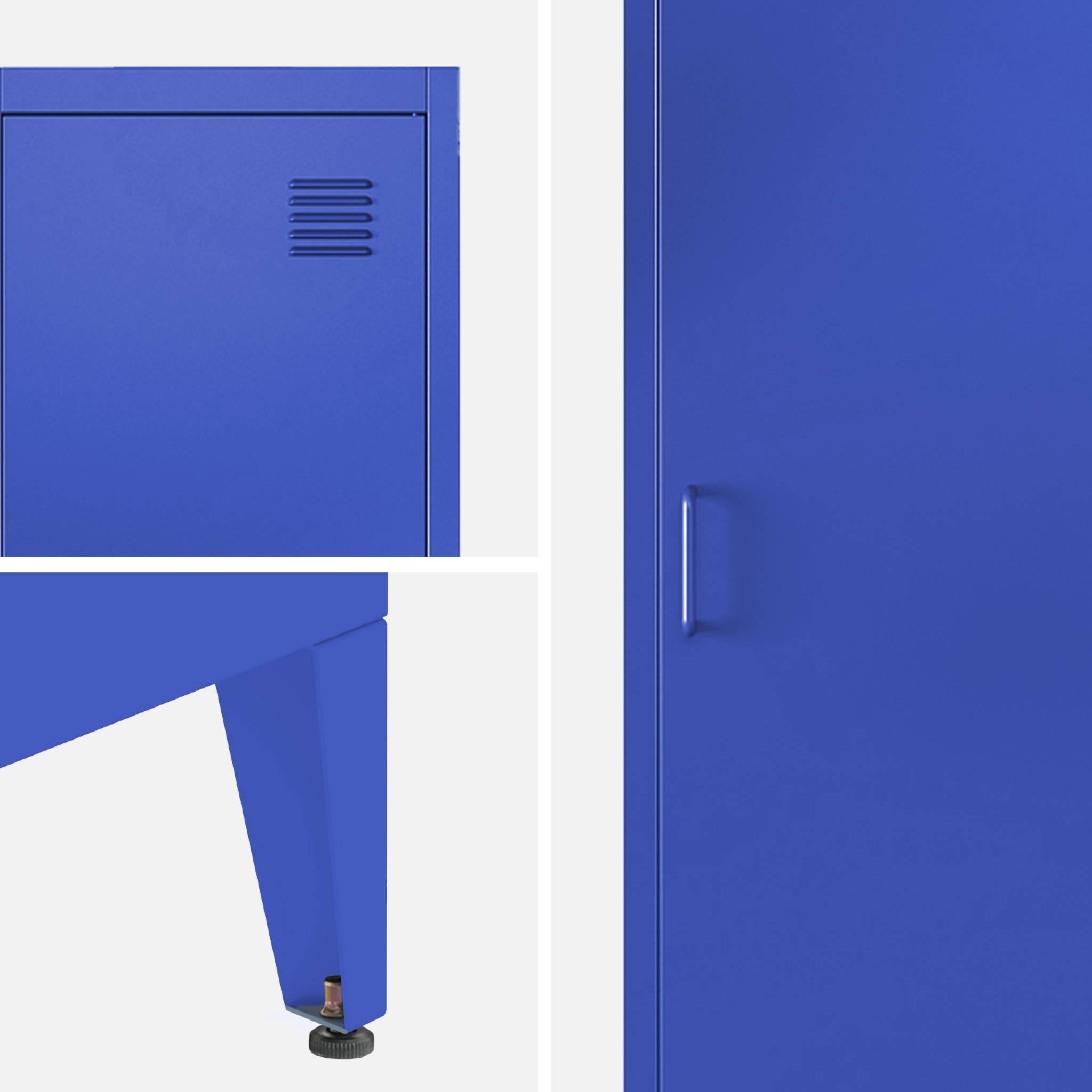 Voir la diapositive 5 : SWEEEK Armoire chambre industrielle métal, 4 espaces de rangement