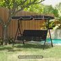 Voir la diapositive 2 : OUTSUNNY Toile de Rechange pour balancelle de Jardin Tissu Polyester Haute densité 200 g/m² 192L x 144l cm - noir