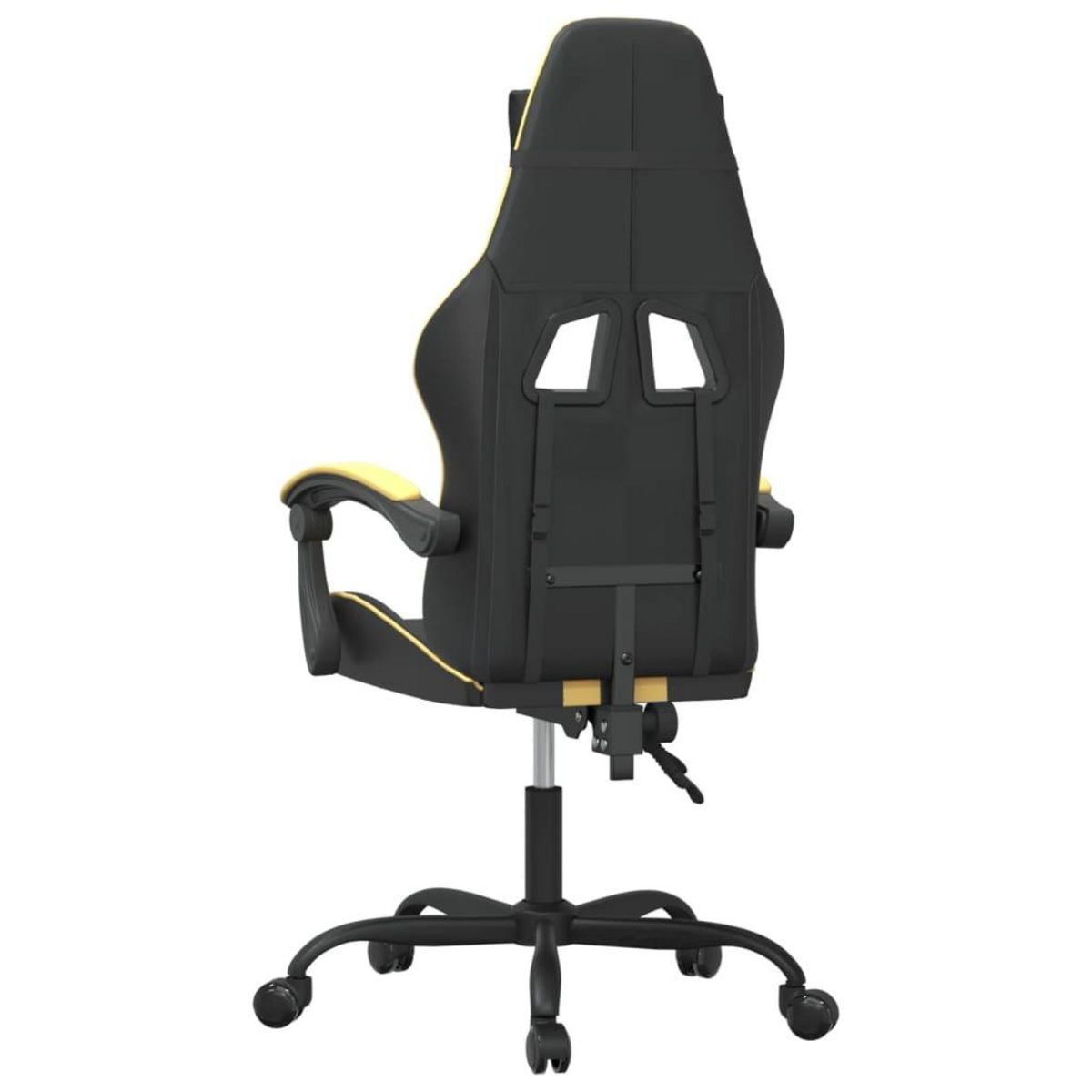 VIDAXL Chaise de jeu pivotante Noir et dore Similicuir