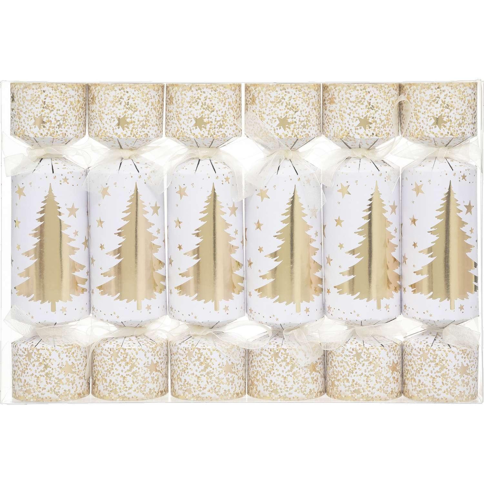 Voir la diapositive 4 : ATMOSPHERA Lot de 6 crackers imprimés sapin de noël