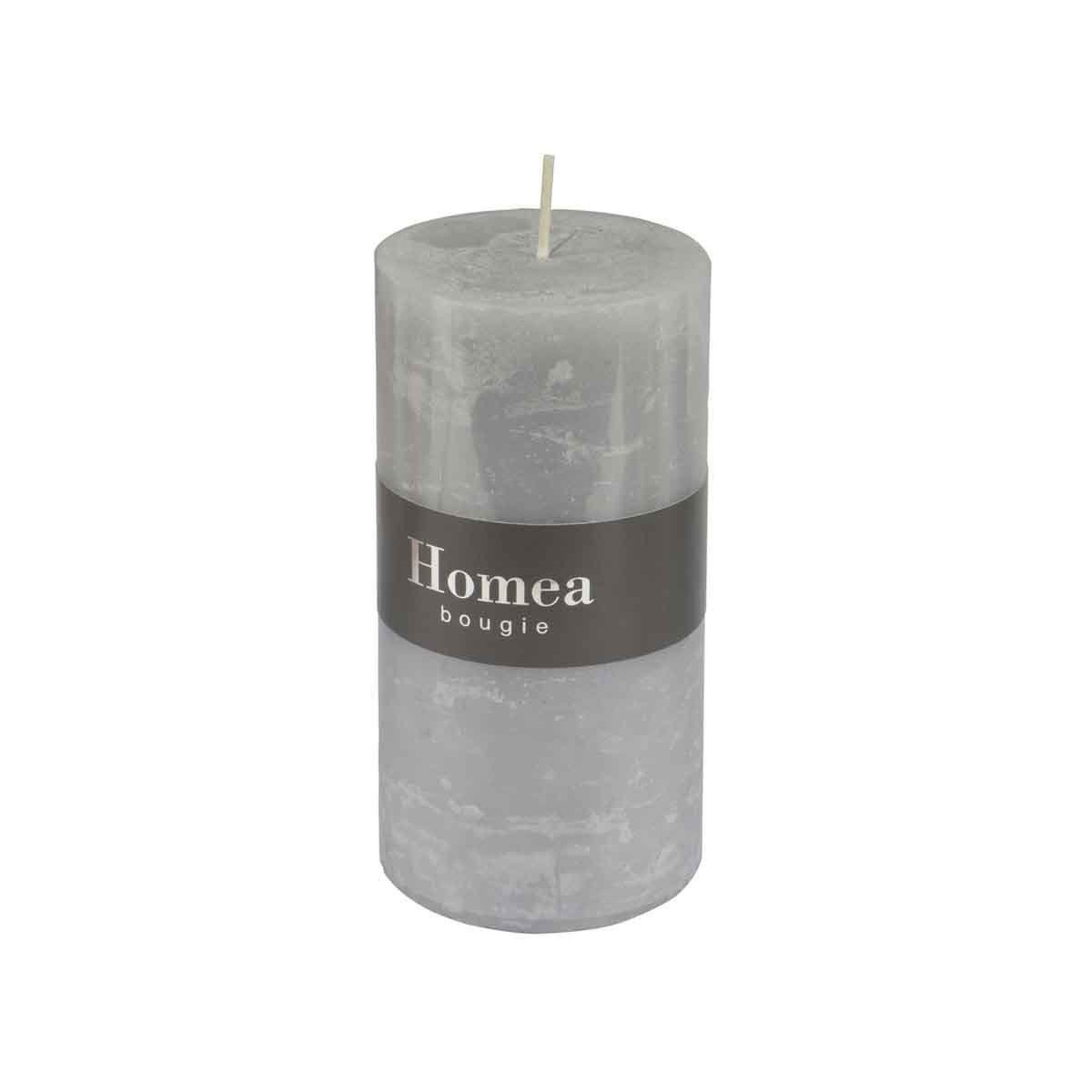 Voir la diapositive 2 : HOMEA Bougie pilier déco  rustique  13cm gris