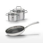 ELO Lot Faitout 16cm & 20cm et Poêle 24cm Elo Relief Evolution