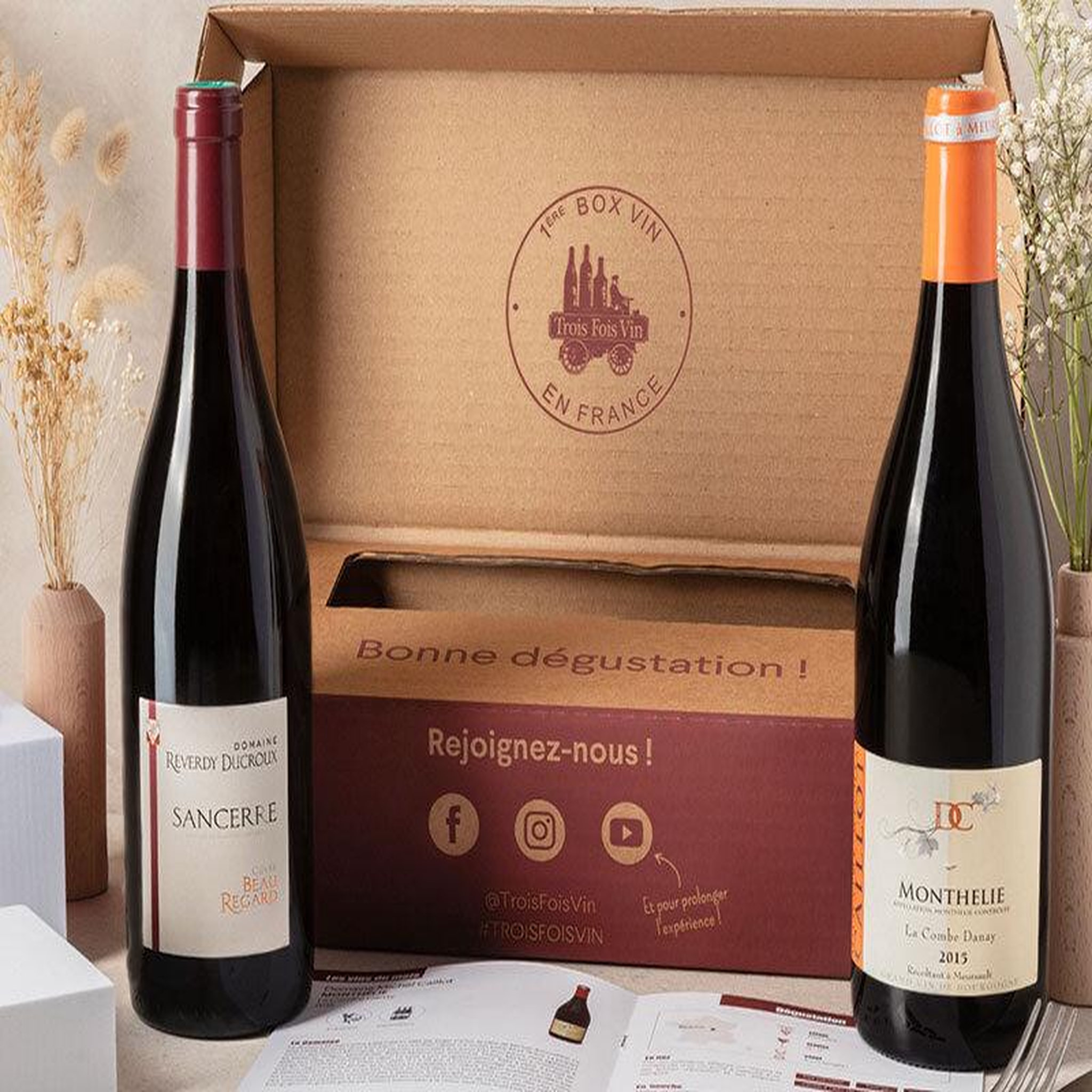 Voir la diapositive 3 : Smartbox Abonnement de 6 mois : 2 grands vins rouges par mois et livret de dégustation - coffret cadeau gastronomie