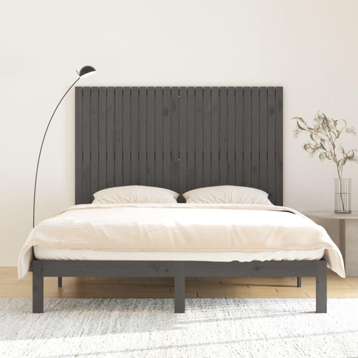VIDAXL Tete de lit murale Gris 166x3x110 cm Bois massif de pin