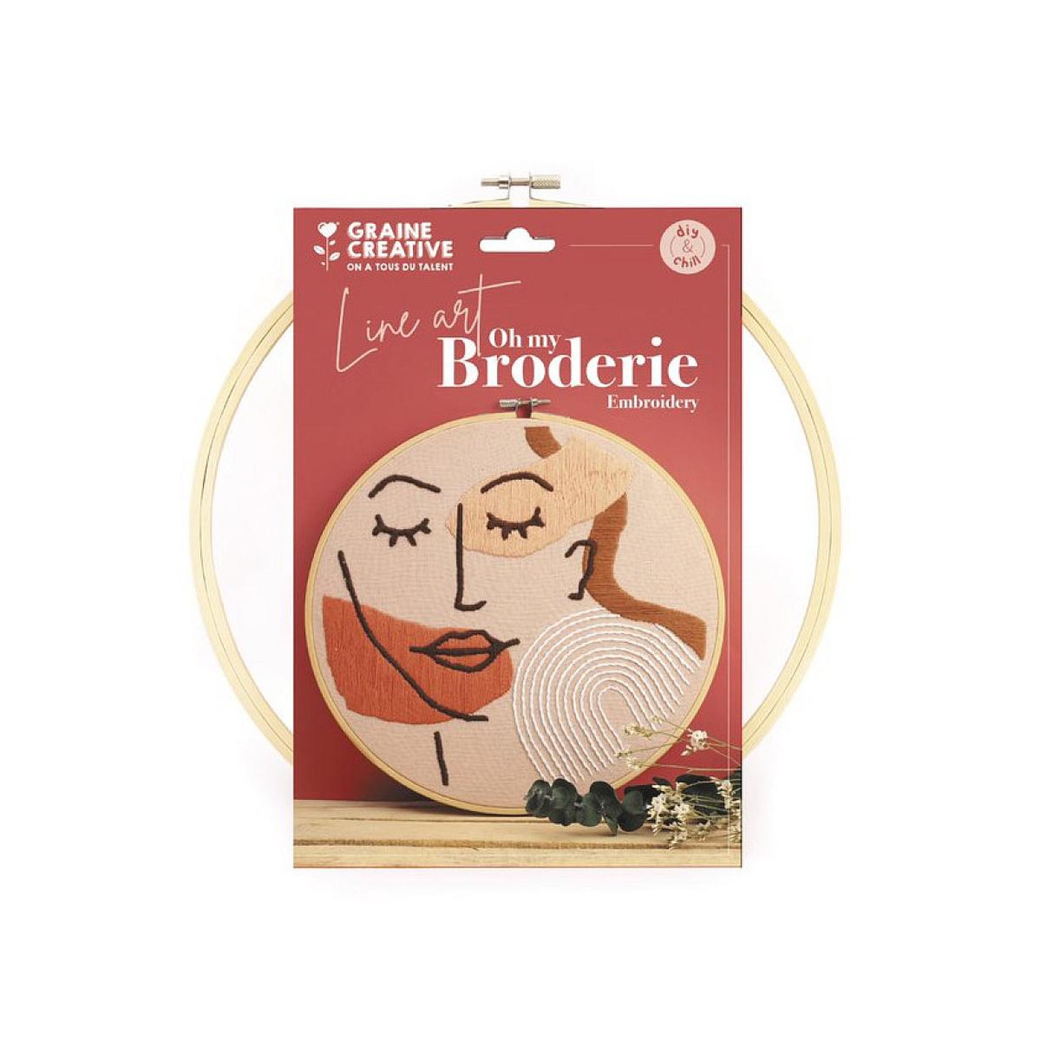 Graine créative kit broderie - Visage Line Art