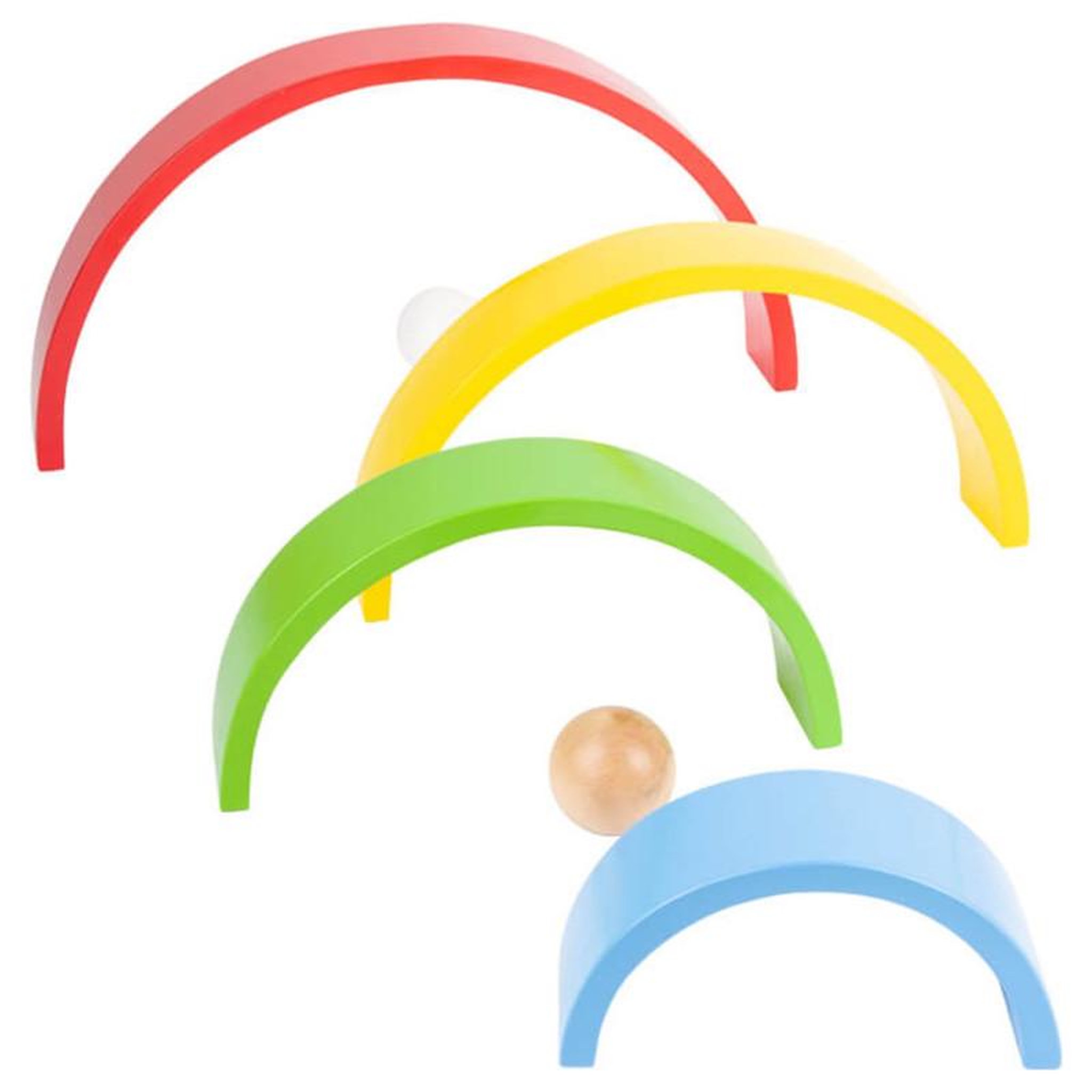 Voir la diapositive 4 : SMALL FOOT Small Foot - Wooden Building Blocks Rainbow XL, 14 pcs. 11412