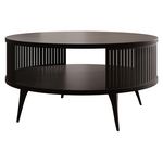 BEST MOBILIER Forini - table basse ronde - noir - 1 niche - 75 cm. Coloris disponibles : Noir