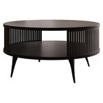 BEST MOBILIER Forini - table basse ronde - noir - 1 niche - 75 cm. Coloris disponibles : Noir