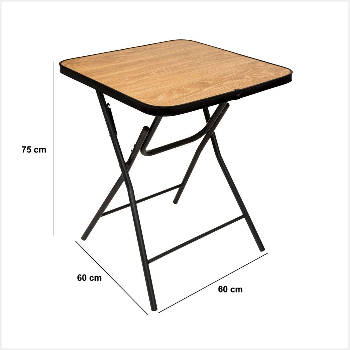 FIVE Table pliante renforcée en bois et métal FOLDA - Beige et noir