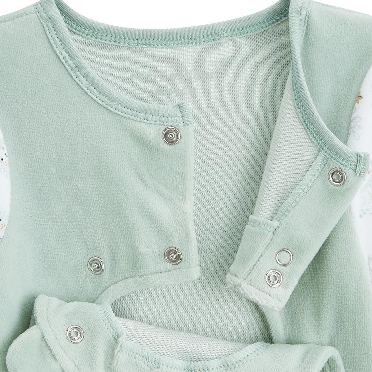 Petit Béguin Pyjama bébé en velours ouverture pont Kenya