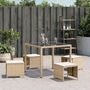 Voir la diapositive 4 : VIDAXL Tabourets de jardin avec coussins lot de 4 beige resine tressee