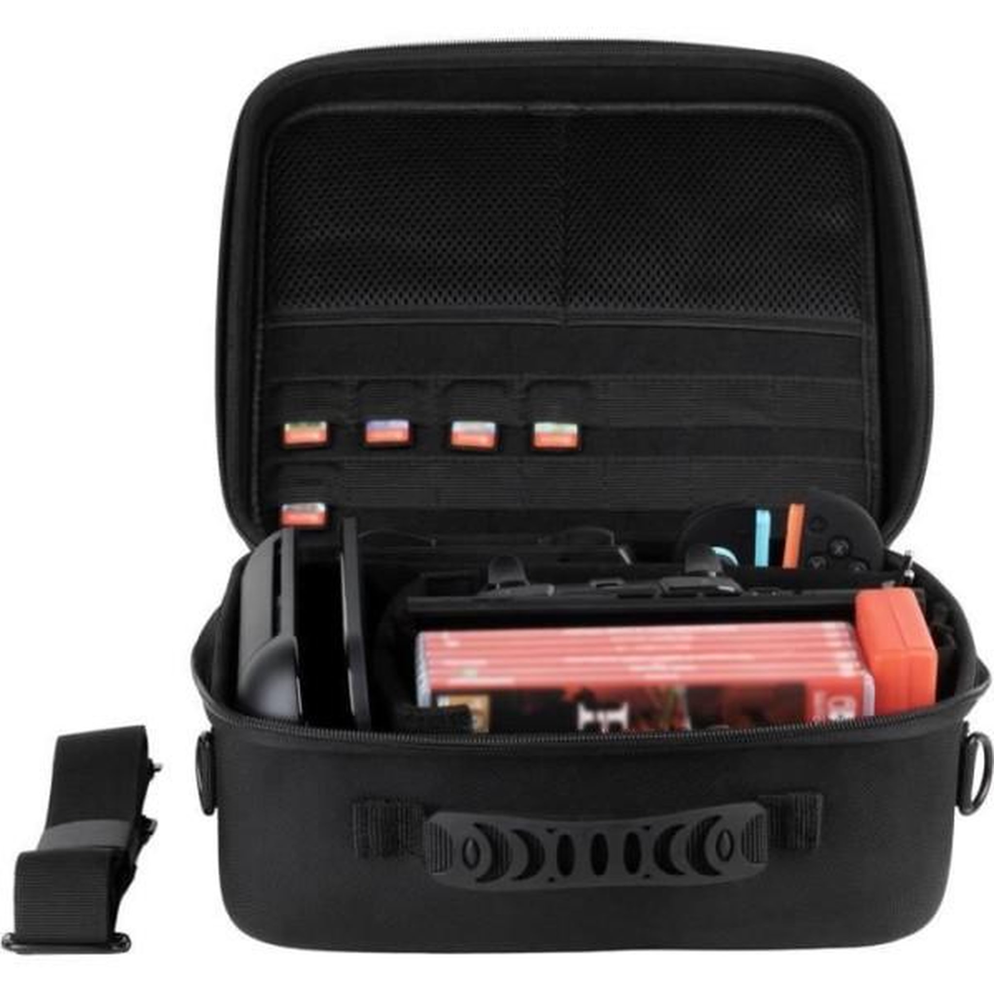 Voir la diapositive 6 : Konix Sacoche de protection et transport - KONIX - Big Carry Case Nintendo Switch 2 - Rangement accessoires - 14 compartiments jeux -