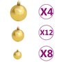 Voir la diapositive 3 : VIDAXL Ensemble de boules de Noël 100 pcs 3/4/6 cm Marron/Bronze/Dore