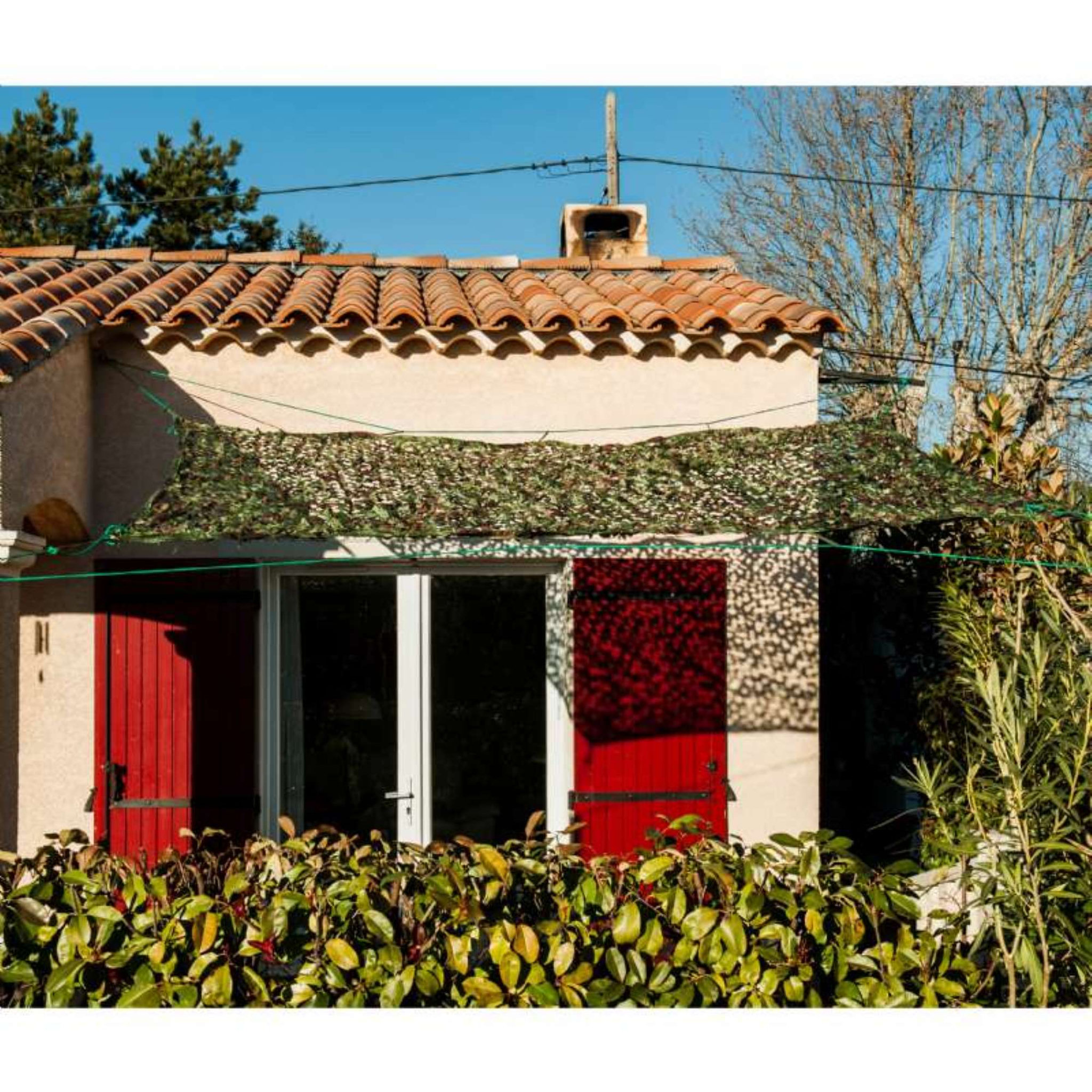 Voir la diapositive 5 :  Toile d'ombrage ajourée camouflage Werkapro 4 x 3 mètres  12m2