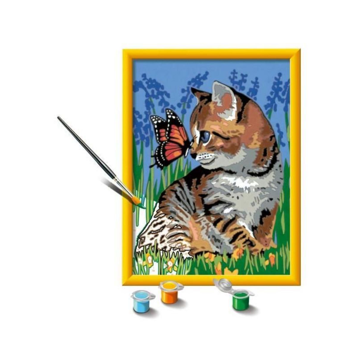 RAVENSBURGER CreArt Kids 18x24cmChat et son compagnon le papillon, Kit de peinture par numéros Numéro d'Art,, Des 9 ans, 25813, Ravensburge