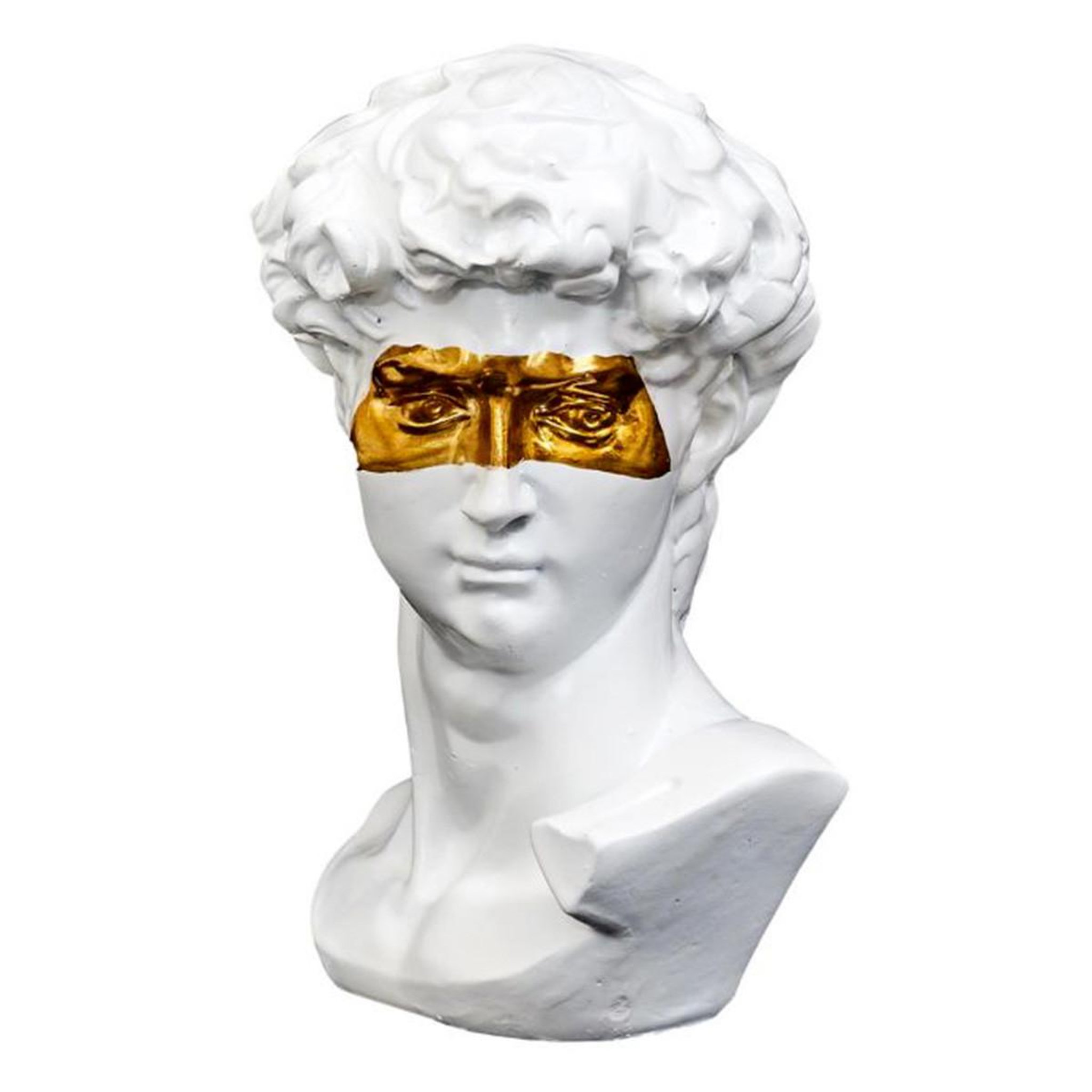 Voir la diapositive 1 : The Home Deco Factory Statuette Déco  David avec Masque  15cm Blanc