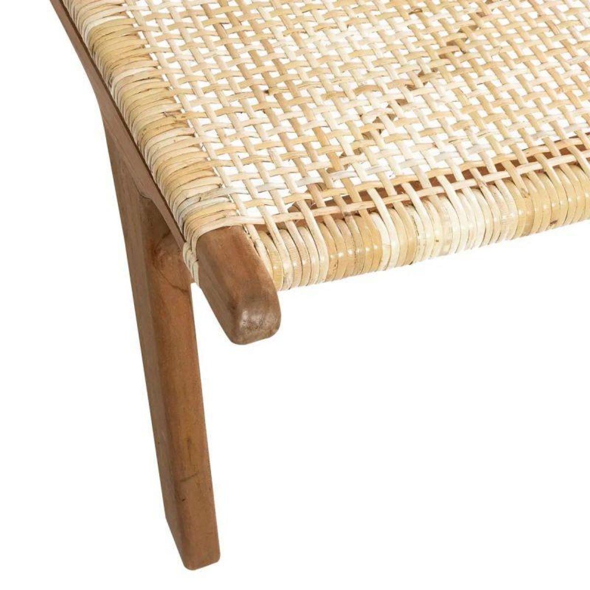  Fauteuil en Teck & Rotin  Timor  80cm Naturel