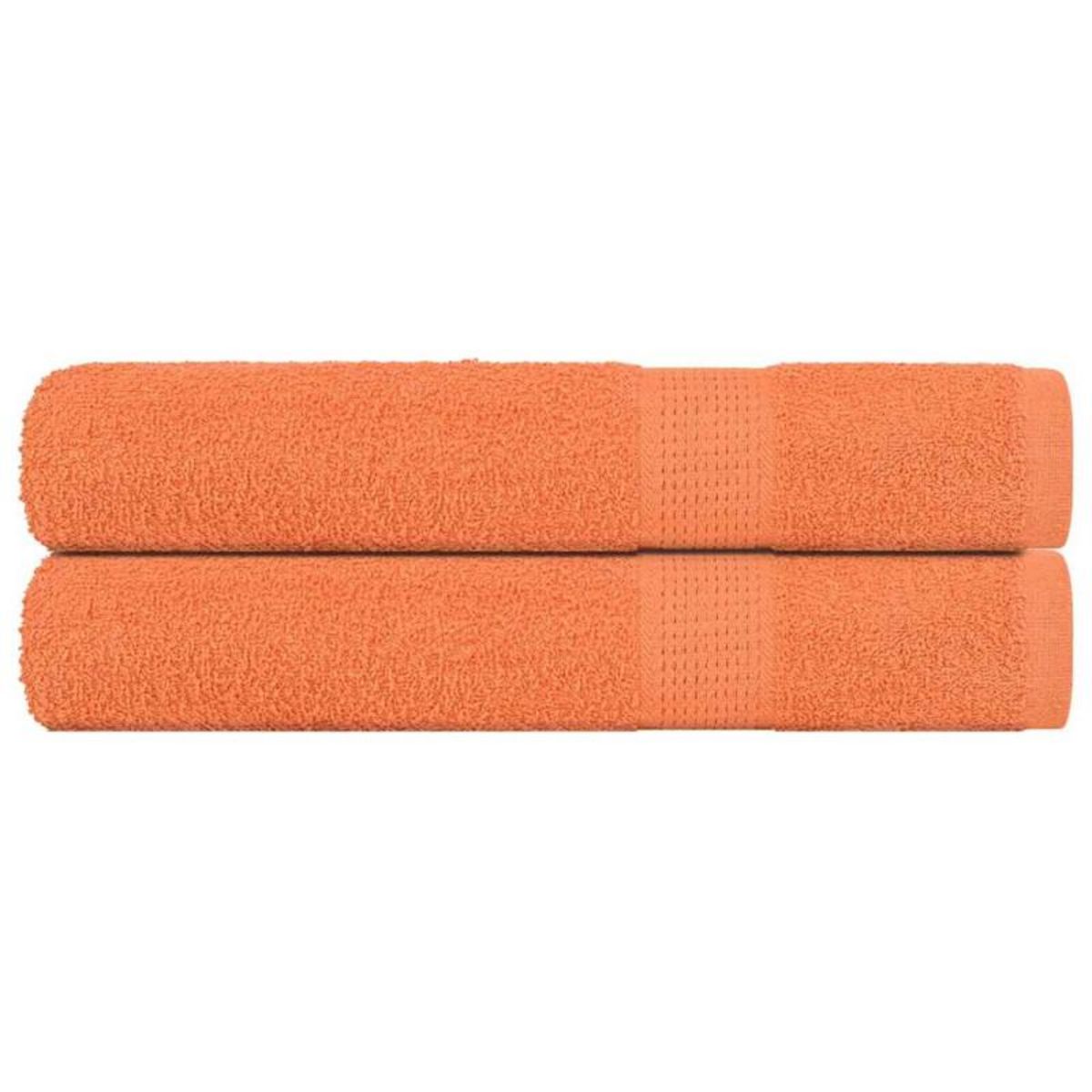 VIDAXL Serviettes de sauna 2 pcs orange 80x200 cm 360 g m² 100% coton